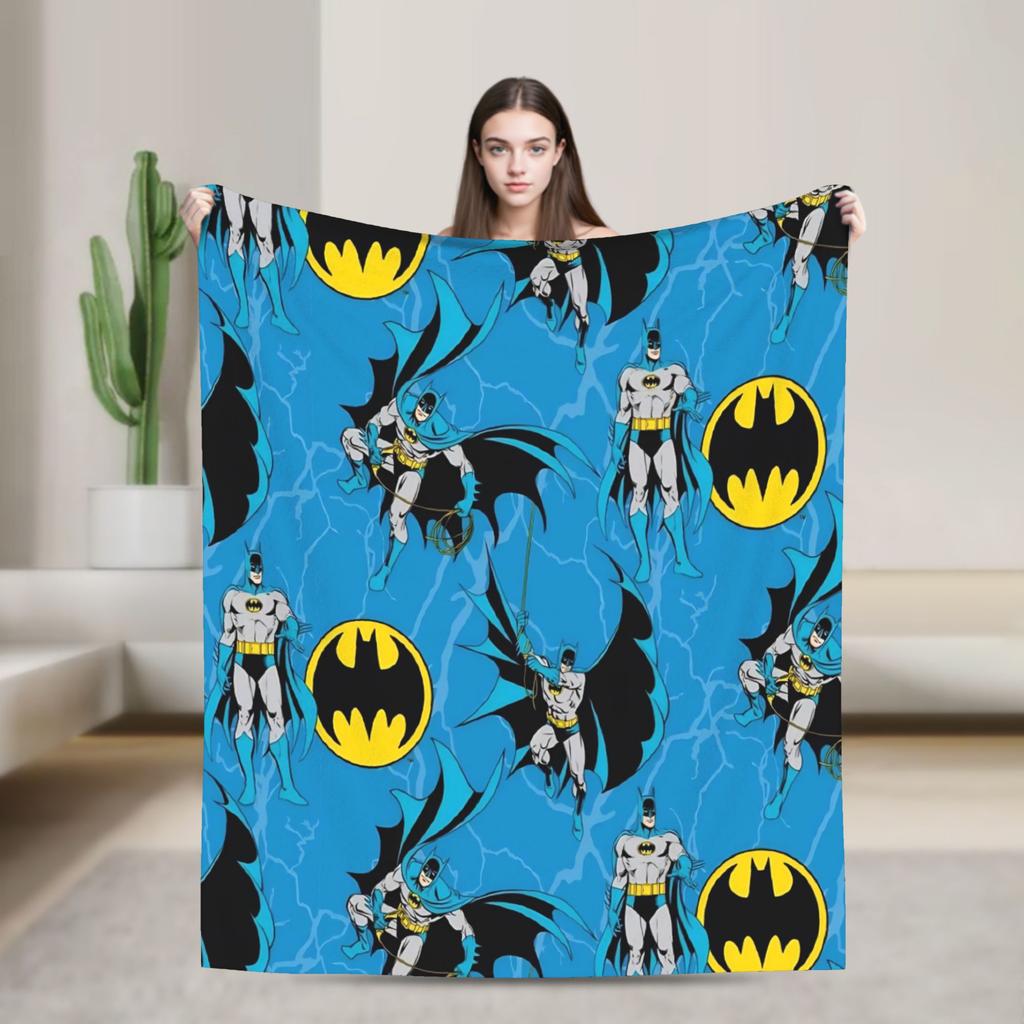 Batmans Graffiti Knitted Blankets Flannel Super Warm Throw Blanket for Bedroom Sofa Bed Rug