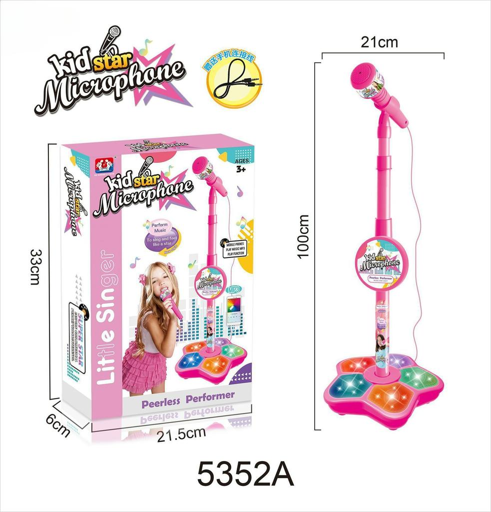 Kids Microphone Toy With Flashing Stage Lights, Children'S Karaoke Electronic, Birthday Gifts For Girls Boys, Happy Childhood