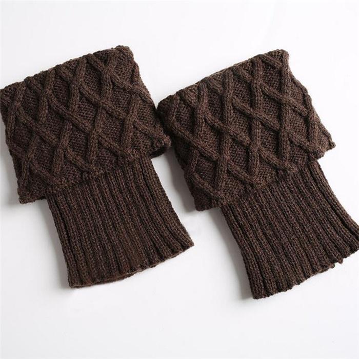 Warmer Stiefelüberzug für Damen, kniehoch, gestrickt, häkeln, reine Farbe, Beinwärmer, Winter-Damen-Handschuhe, Leggings