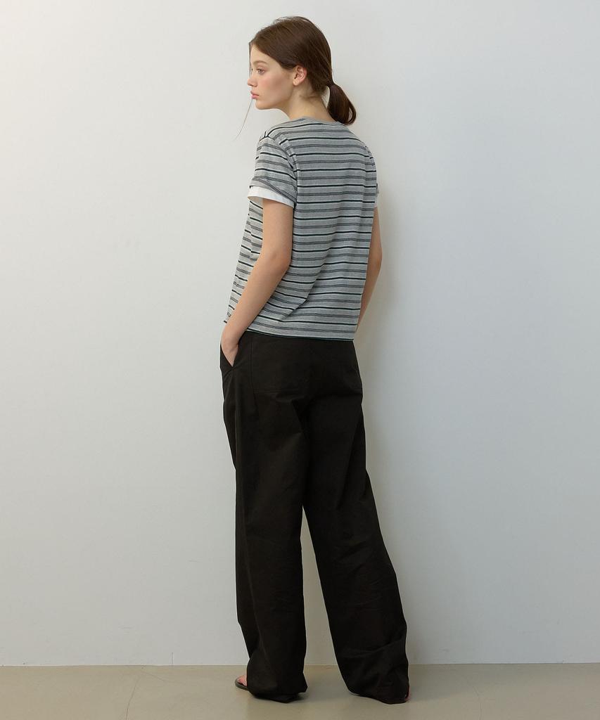 CITYBREEZE Multi-Stripe Short Sleeve T-Shirt_Melange Grey