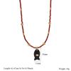 Cylinder Stone Bead Fish Pendant Necklace Colorful Choker Necklace Ocean Style Necklace  Summer