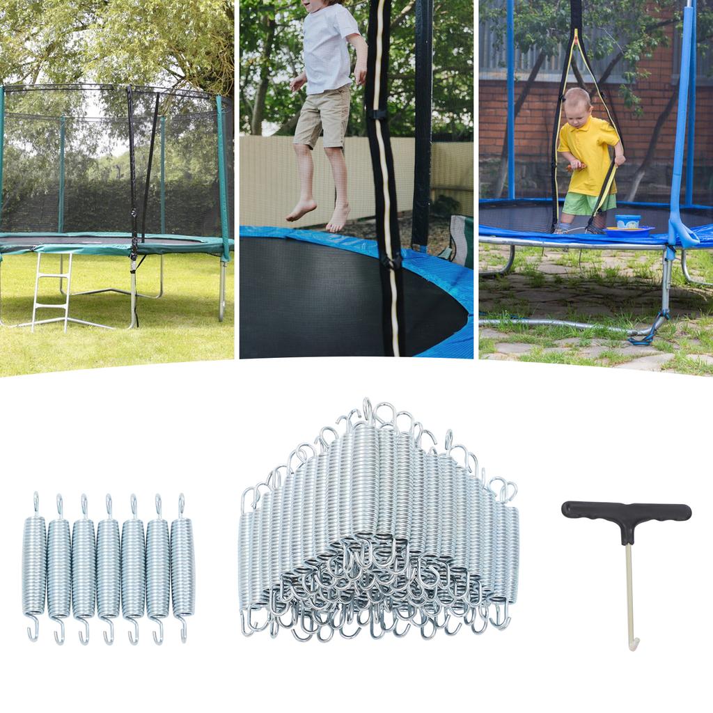 72PCS 13.5cm Steel Trampoline Spring,Silver Trampoline Springs Replacement Outer Diameter 2.8cm for Trampoline Maintenance