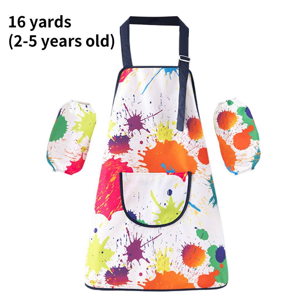 

Toddler Apron Adjustable Waterproof Bib With Sleeves Kids Aprons Painting For Boys Girls Ages 2-12 Baking Cooking Classroom Home