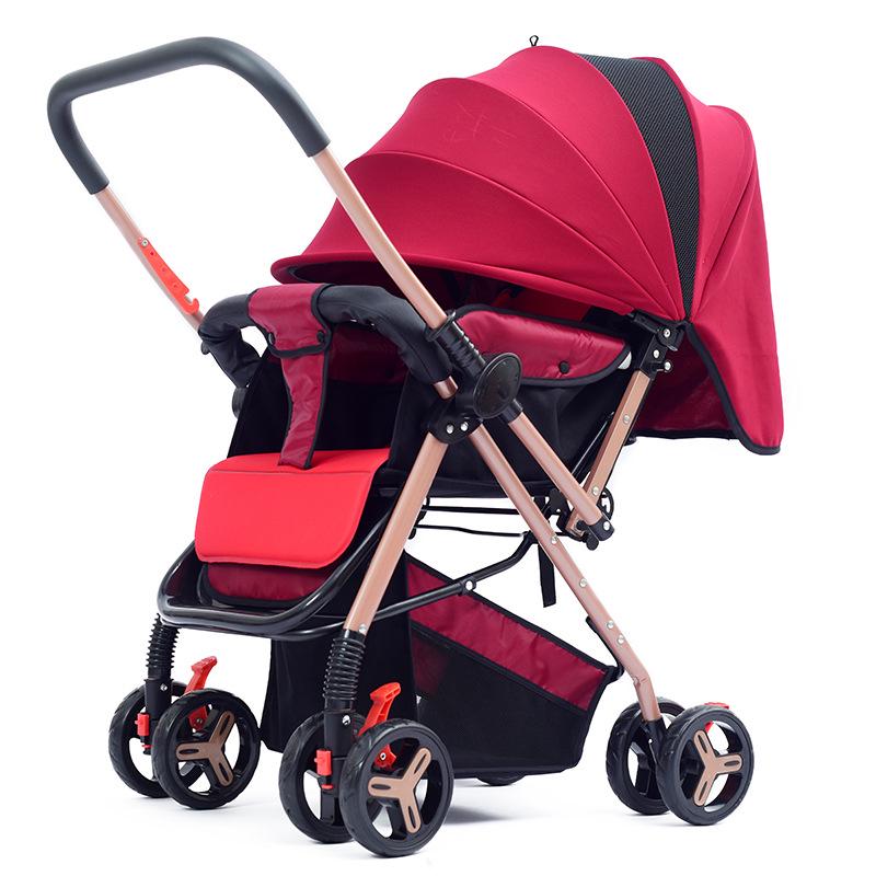 Lightweight, Foldable, Two-Way Baby Stroller with Four Wheels