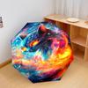 1 PC Automatic Folding Umbrella - Cosmic Cat Pattern, Portable & Foldable Design with 8 Ribs, Christmas Birthday Gifts
