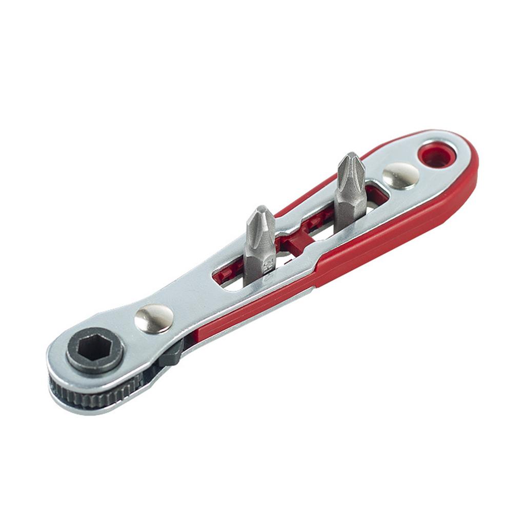 1Pc Mini Manual Bidirectional Ratchet Hex Screwdriver Wrench Multipurpose Magnetic Right Angle Flat Head Socket Tool