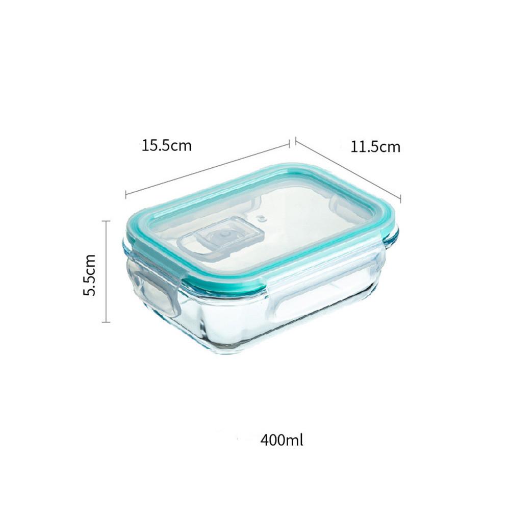 High Borosilicate Glass Lunch Box Microwave Heating Sealed Bento Boxes Refrigerator Freezer Box Fresh-keeping Soup Bowls