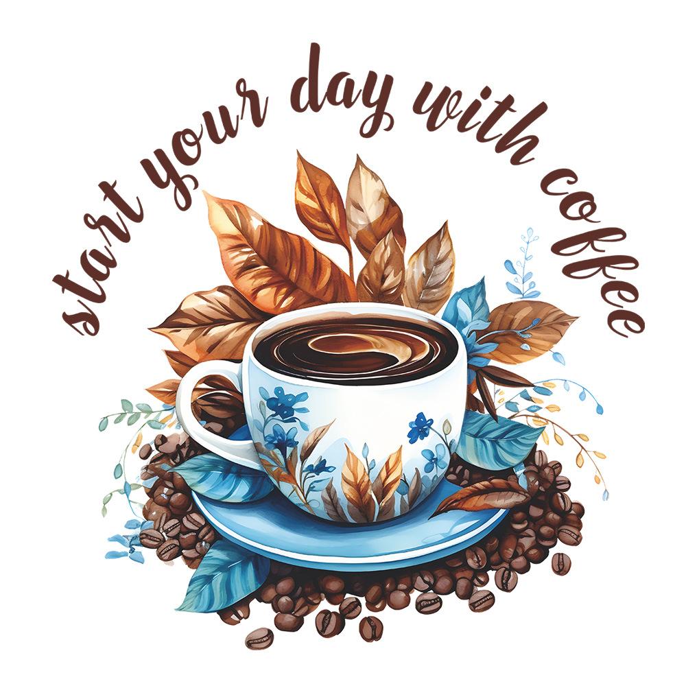 Kaffeetasse Englisch Slogan Restaurant Tee Zimmer verschönern dekorative Wandaufkleber selbstklebend