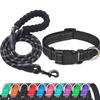 Reflective Nylon Dog Collar & Adjustable Leash - Anti-Choke Design