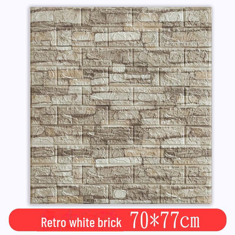 3D Retro Brick Pattern Self-Adhesive Foam Wall Stickers - Waterproof, Moisture-Proof, and Insulating for Hotels and Restaurants