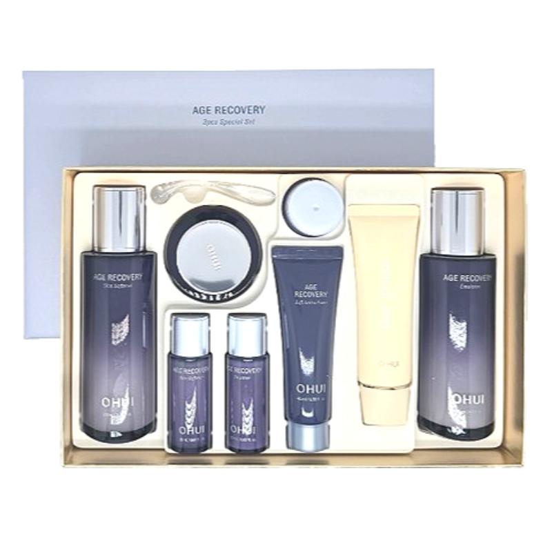 Ohui Age Recovery 3pcs Special Set Skin Softener 150ml, Emulsion 140ml, Cream 25ml Anti-Aging Skincare Gift from Korea