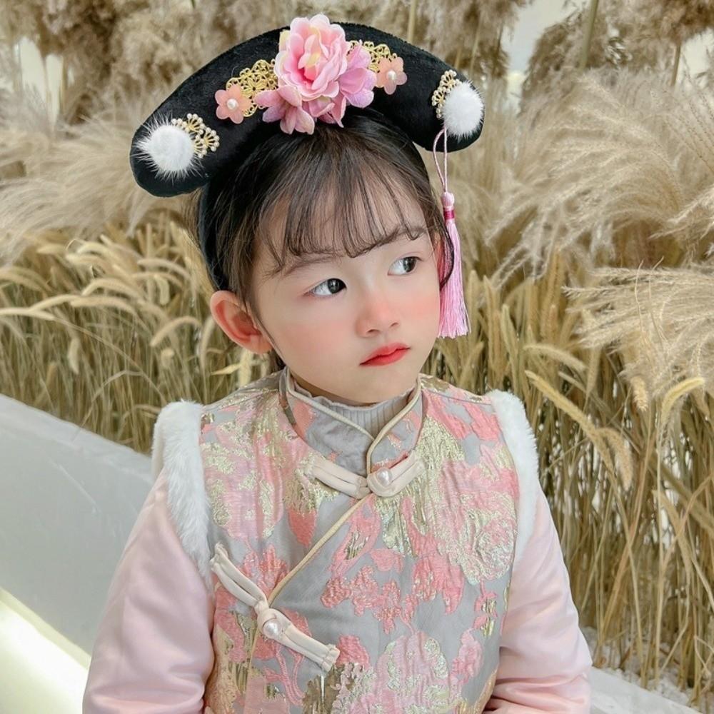 Flower Hanfu Headband Pearl Ancient Style Hair Hoop Classical Chinese Style Headwear  Princess