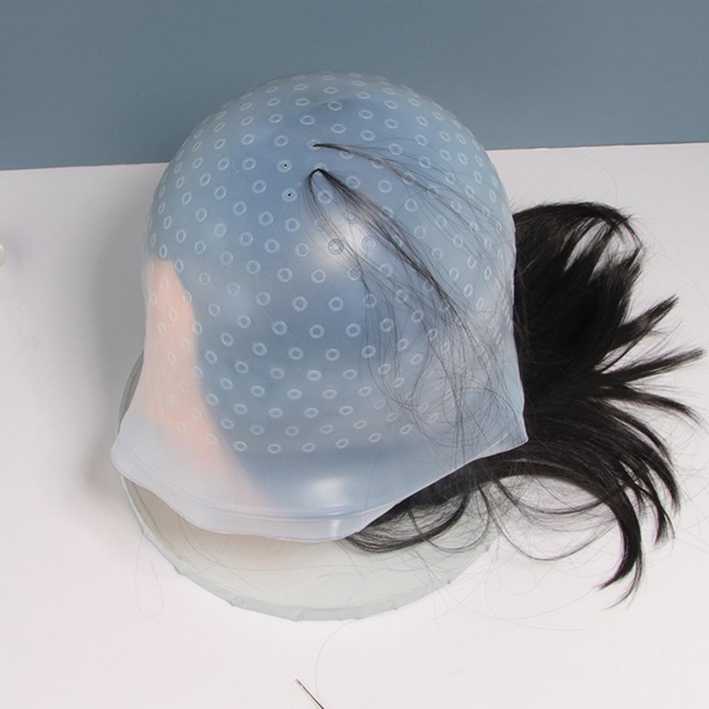 Reusable Hair Highlighting Cap White Hairdressing Styling Tool Punched Highlight Cap Salon Use