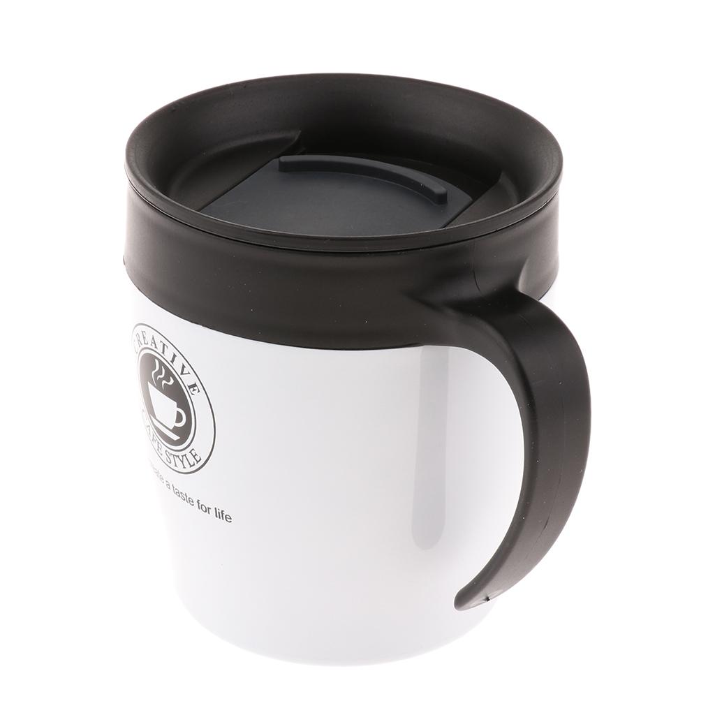 Insulated Travel Mug Coffee Cups with Spoon Food Grade Stainless Steel Water Bottle 350ml