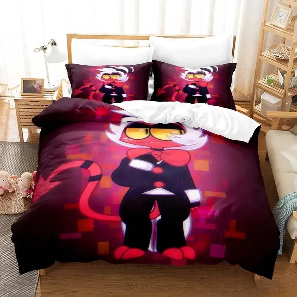 

Classic Durable 3D Print Anime Moxxie Boss Size Bed Adult Kid Bedroom Sets Home Textiles Single Twin Full Queen King Quilt Comforter (quilt)-EU Single(135*200cm)3pcs