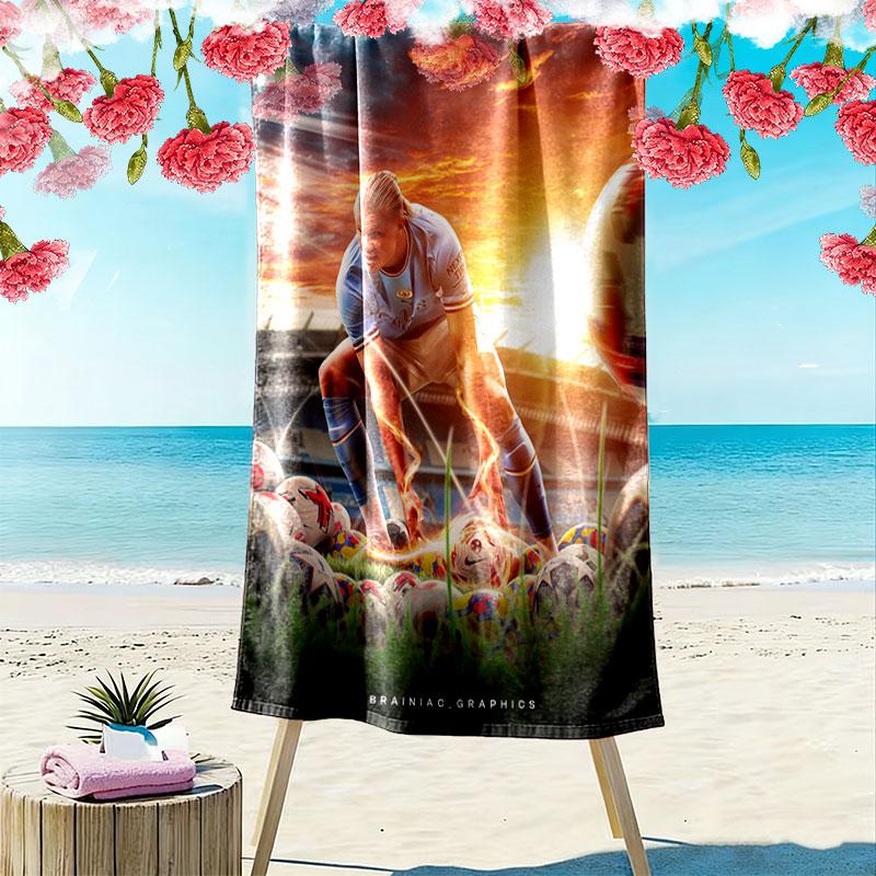 Erling Haaland Force Beach Towel, Large Soft Quick Dry Towel for Beach Camping Swimming