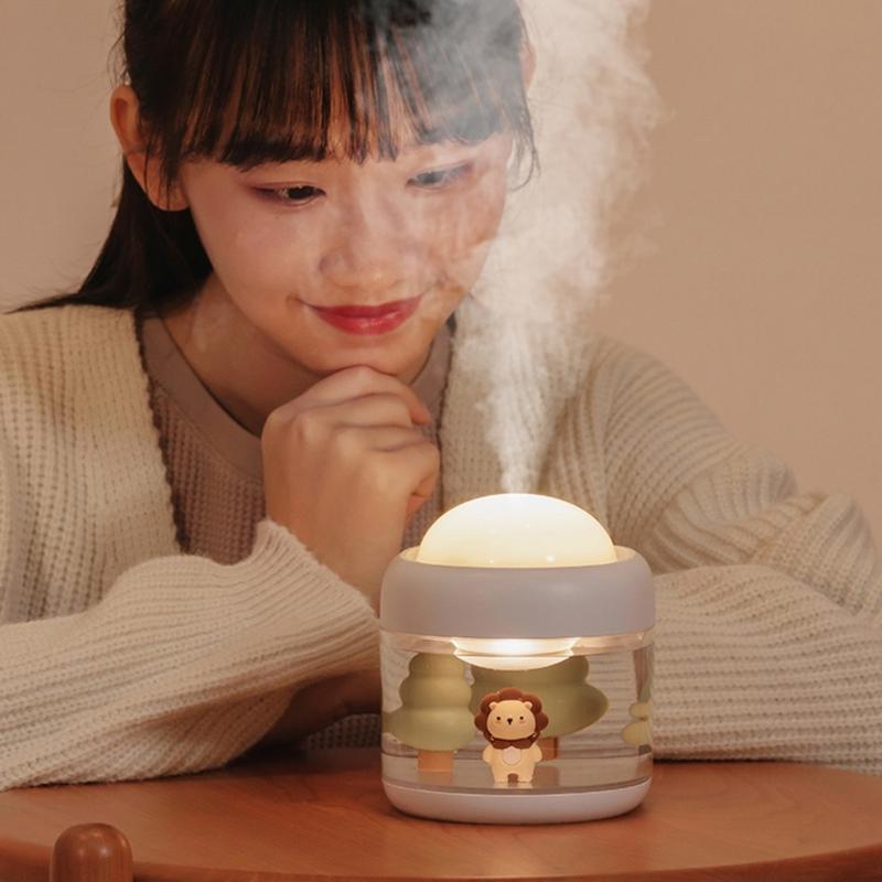 Portable 3 in 1 Air Humidifier with Rotation Projection & Atmosphere Lamp Adorable-design Girlfirend Gift for Bedroom
