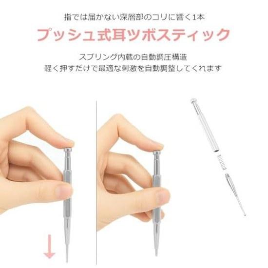 LONNEA Face Acupressure Stick Spring-type Beauty Device Ear Facial Muscles Fascia Release Line Eye Care Lift-up Full Body Use (Spring-type - Storage +
