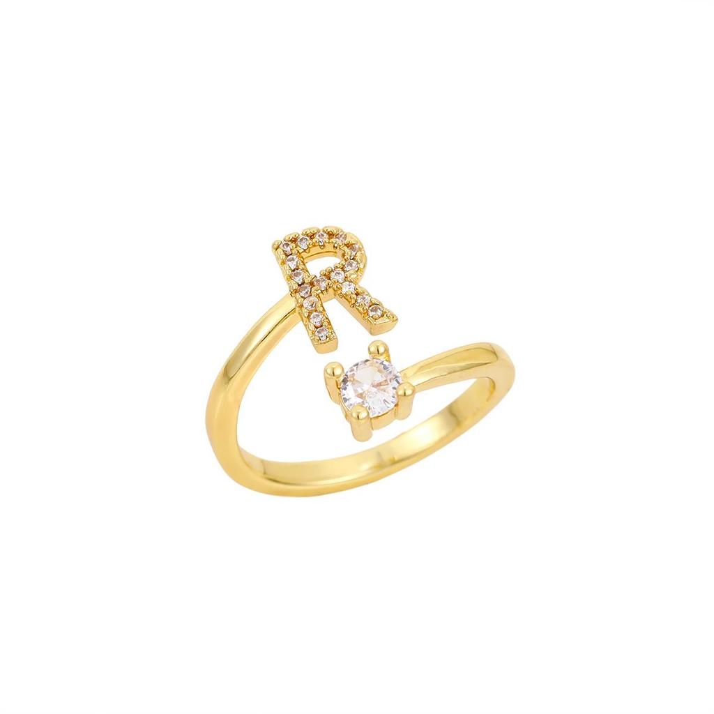 26 Letters Adjustable Open Ring: Women's Niche Design for Index or Pinky Finger - Fashionable Korean Style