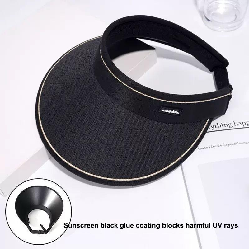 Empty Top Women Girls Visors Casual Foldable Uv Protection Beach Hat Straw Cap Sun Hats Sunshade