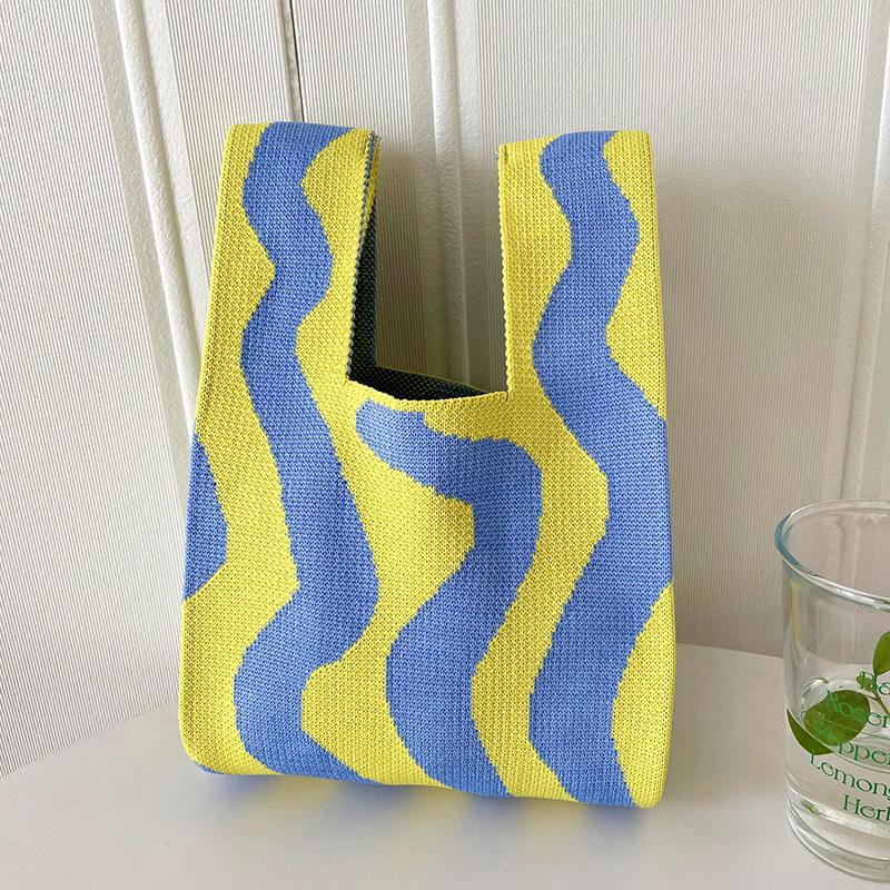 Colorful Knitted Handbags: Women's Fashion Shoulder Bags & Vest Waistcoat Styles