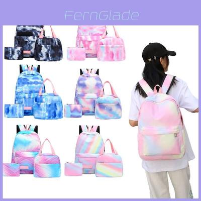 Stylish And Durable Nylon Backpack Set 3 Piece School Bag Lunch Bag And Pencil Case Unisex Design