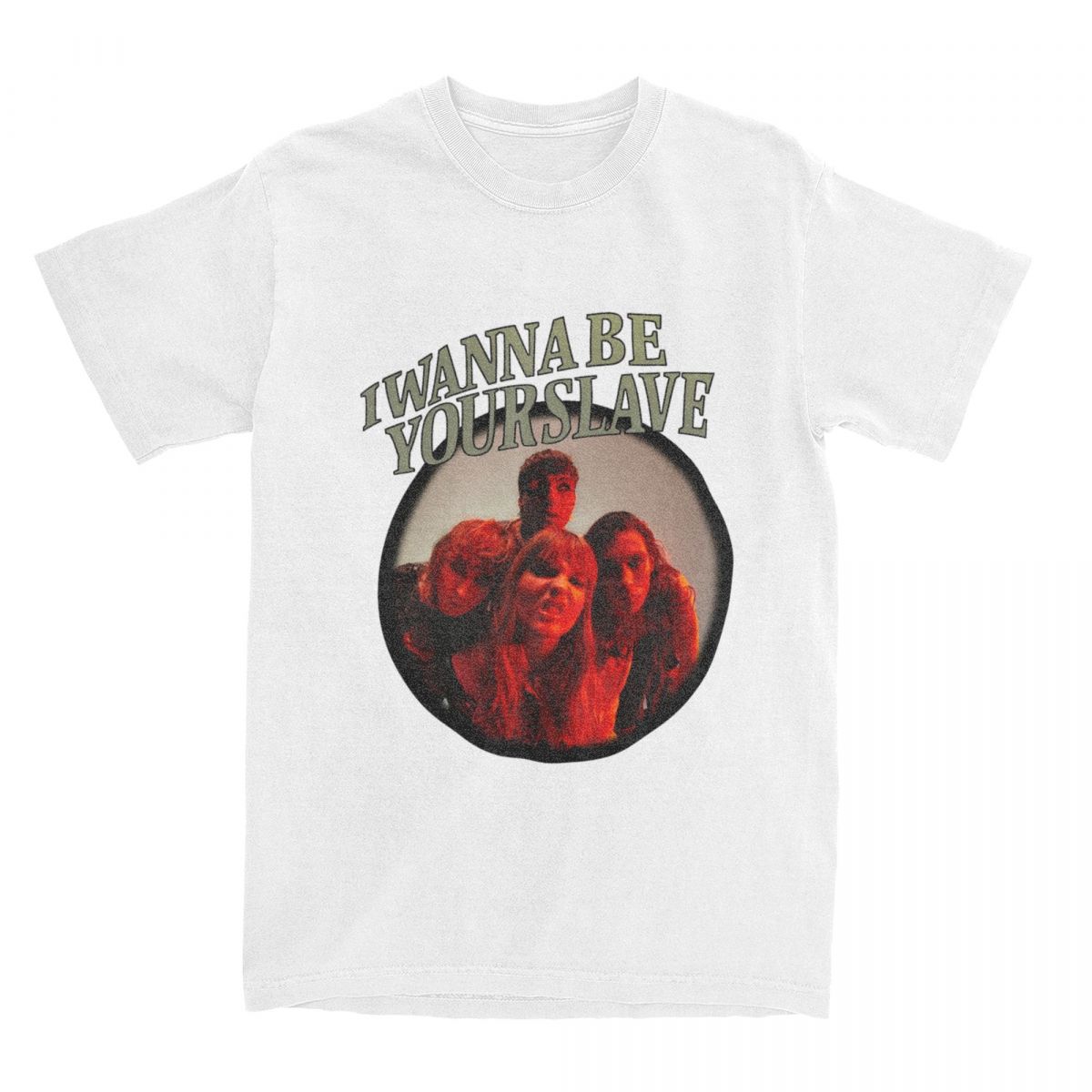 

Mens Rock Band Maneskin TShirts I WANNA BE YOUR SLAVE IWBS Cotton Tops Short Sleeve T Shirt ONeck Tee Shirt Large Size S