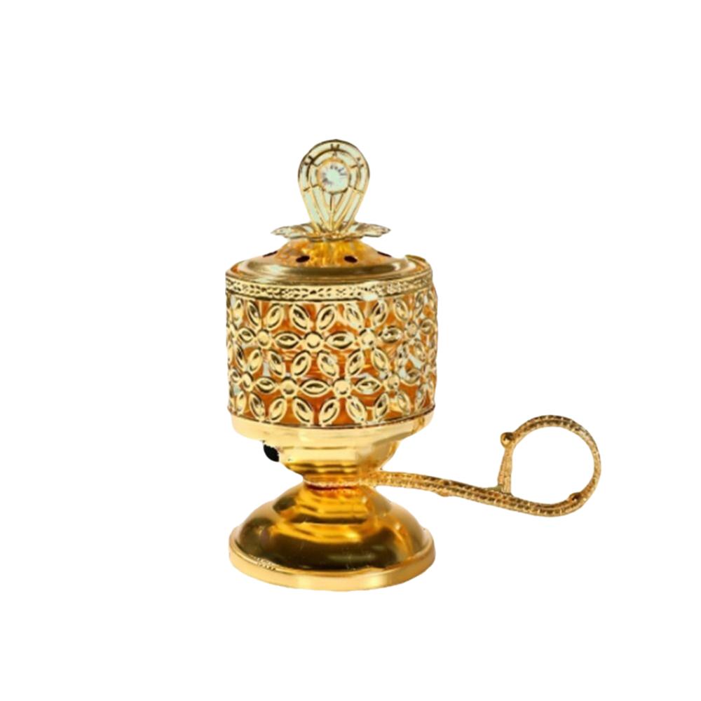 New Traditional Middle Eastern Arabic Incense Stove Handheld Metal Incense Stove Gold Aromatherapy Furnace Hotel