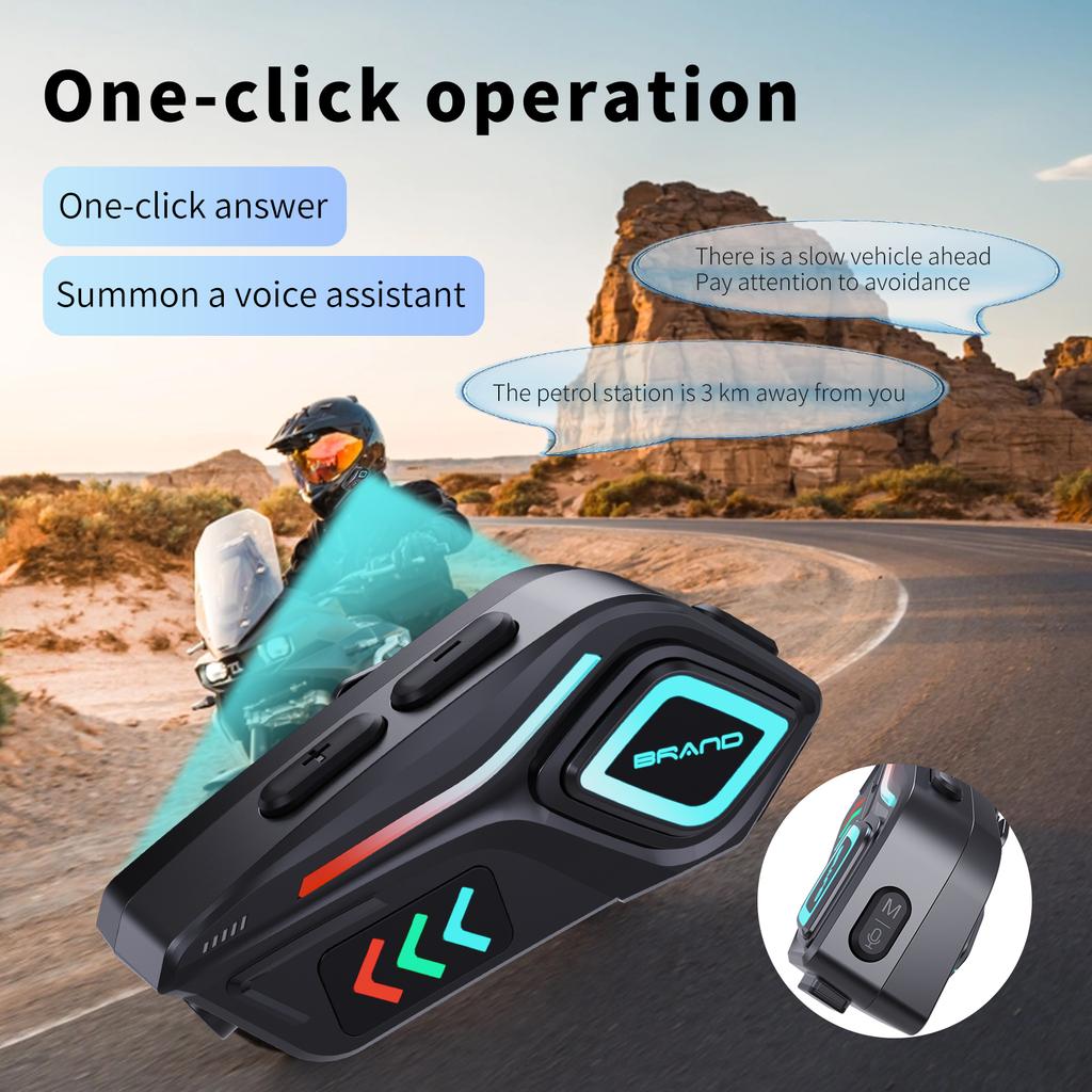 Bluetooth Motorcycle Helmet Headset Wireless IPX6 Waterproof Noice Reduction Earphone Super Long Standby HandsFree Headphone KO