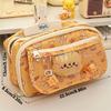 Cute Butter Bear Pencil Case Large Capacity Stationery Storage Bag Student Pencil Pouch Stationery Organizer Travel Cosmetic Bag