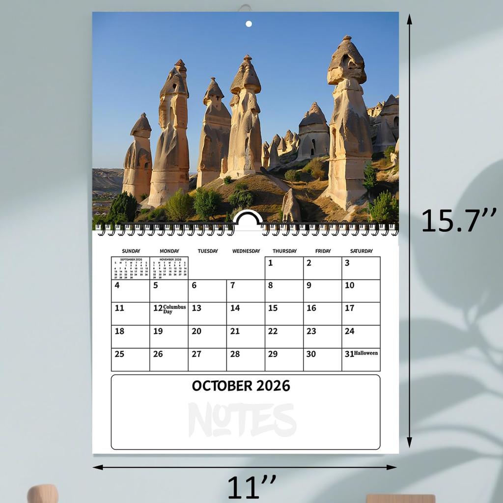 2026 Nature's D*ck Pics Calendar – Funny Gag Gift for Adults, White Elephant, and Dirty Santa Gift Idea, 12-Month Wall Calendar with Fun Rock