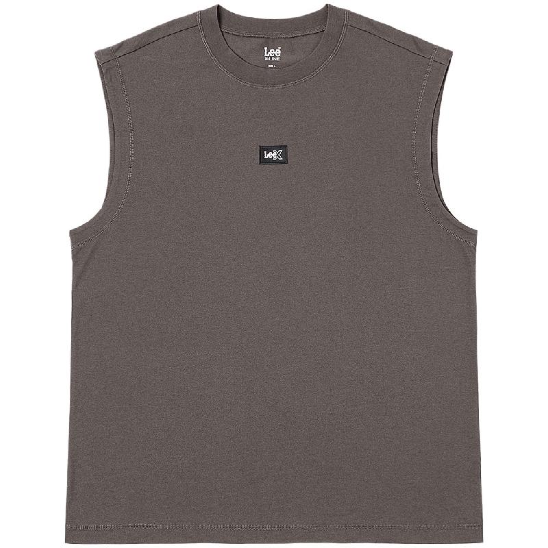 Lee 25 Men s Casual Sleeveless T-Shirt with Logo Patch L