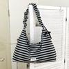 Korean Star Print Crossbody Bag for Women, Black White Large Capacity Hobo Shoulder Purse, Casual Versatile Handbag for School
