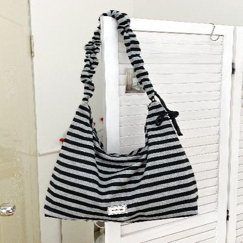 Korean Star Print Crossbody Bag for Women, Black White Large Capacity Hobo Shoulder Purse, Casual Versatile Handbag for School