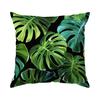 Tropical-Themed Green Leaves Pillowcase Bedroom Sofa Cushion Cover 100% Polyester Living Room Cushion Pillowcase Home Decor