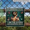2D Flat, 1pc Vintage Female Inspirational Aluminium Plaque, "They Whispered You Cannot Withstand The Storm I Am The Storm", Home Wall Decor Plaque