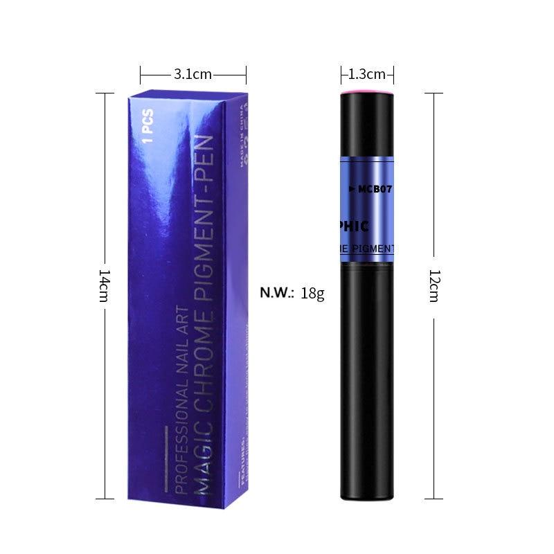 Nail Art Glitter Magic Mirror Pen Pudră Pernă de aer Laser holografică Pigmenți solizi Gel UV Instrument de manichiură