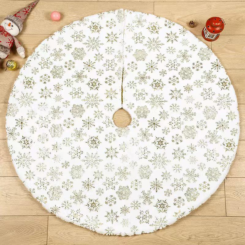 Nordic Simple White Long Pile Christmas Tree Skirt and Decor Set