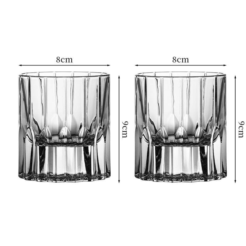 2pcs Sets Cocktail Glass Thick Bottomed Wine Glass Whiskey Glass Creative Ice Hockey Cup Coffee Mug Drinking Glasses Party Tools