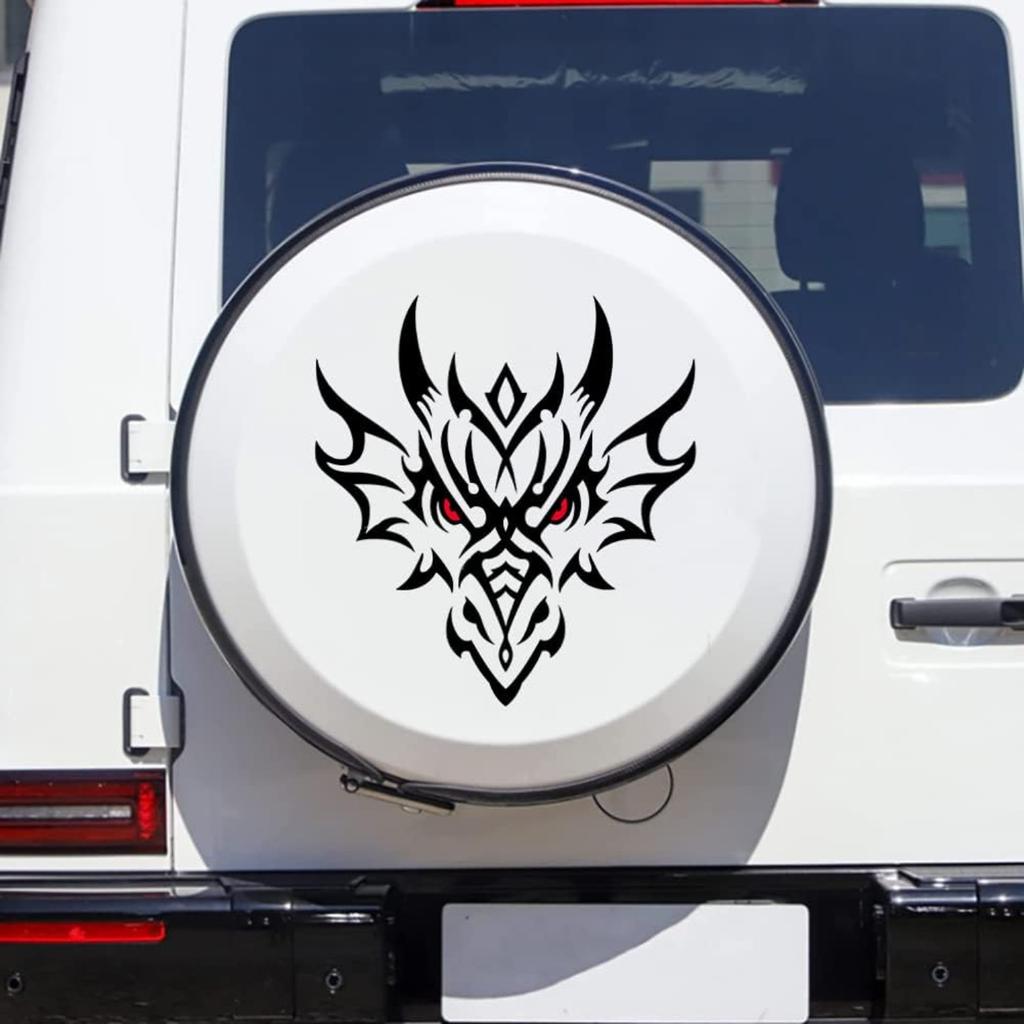 Autoaufkleber, Selbstklebende Vinyl-Grafikaufkleber Auto-Haubenaufkleber Universelle Kratzer-Verstecker Autoaufkleber für die Auto Dekoration (Drachenkopf)