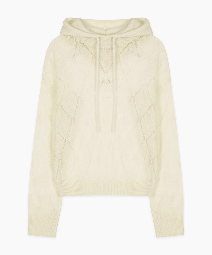 SINOON Diamond Hooded Knit (Ivory)