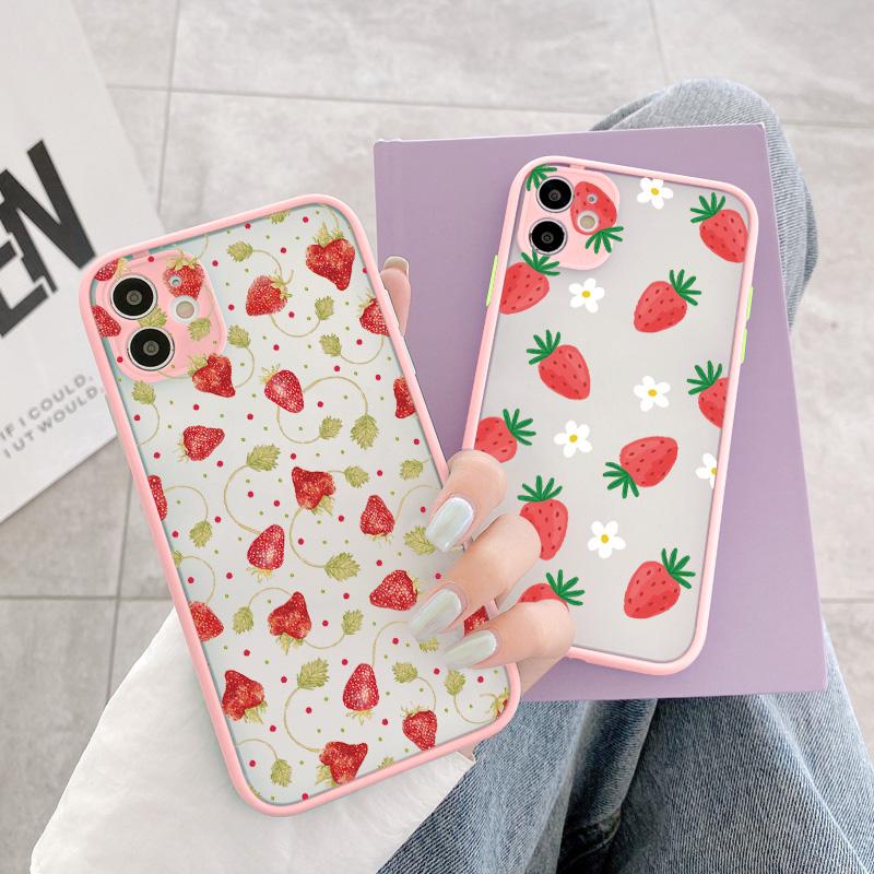 

Летний чехол для телефона с фруктами для Iphone X Xr Xs Max 13 12 11 14 Pro Max с клубникой для Iphone 7 8 Plus Se 2020, противоударные чехлы