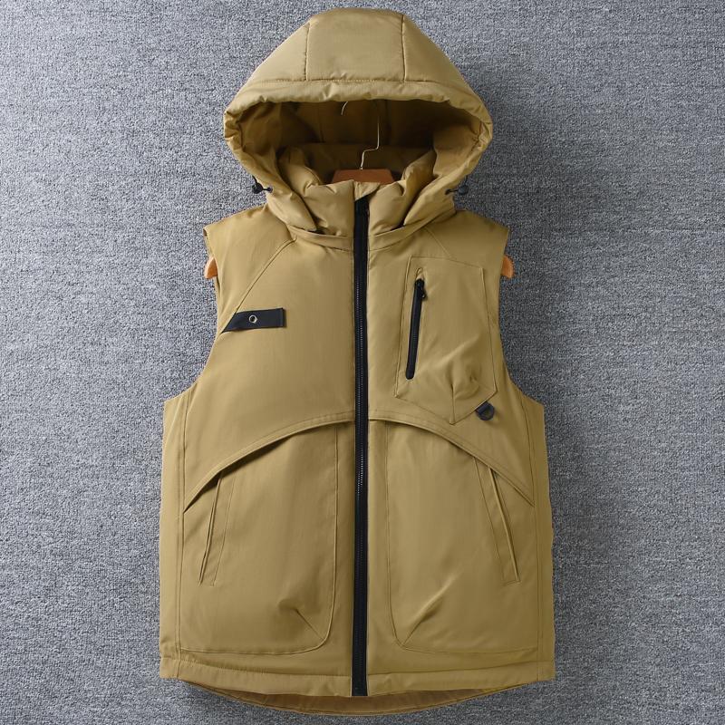 

Plus Size L-8XL Fashion Winter Man Coats Hooded Waterproof Warm Vest Casual Thick Sleeveless Jackets 3XL