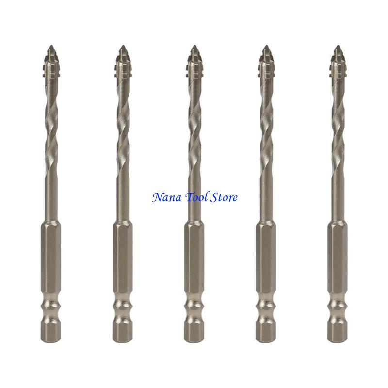 

31GJ 5pcs Hard Alloy Eccentric Drill Bits with Four Flute for Home and Construction Site Use On Surfaces
