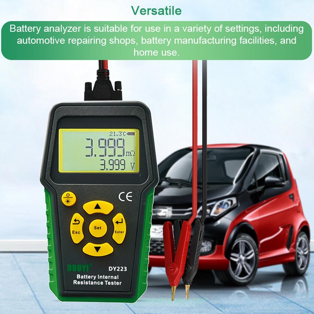Battery Internal Resistance Tester Automatic shutdown Battery Analyzer Large Digital Dispaly Screen with Backlit