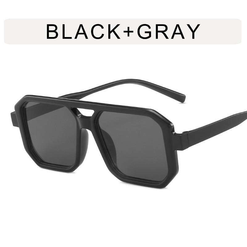 Vintage Sunglasses Women Men Square Big Frame Sun Glasses Female Brand Designer Retro Shades Fashion Double Beams
