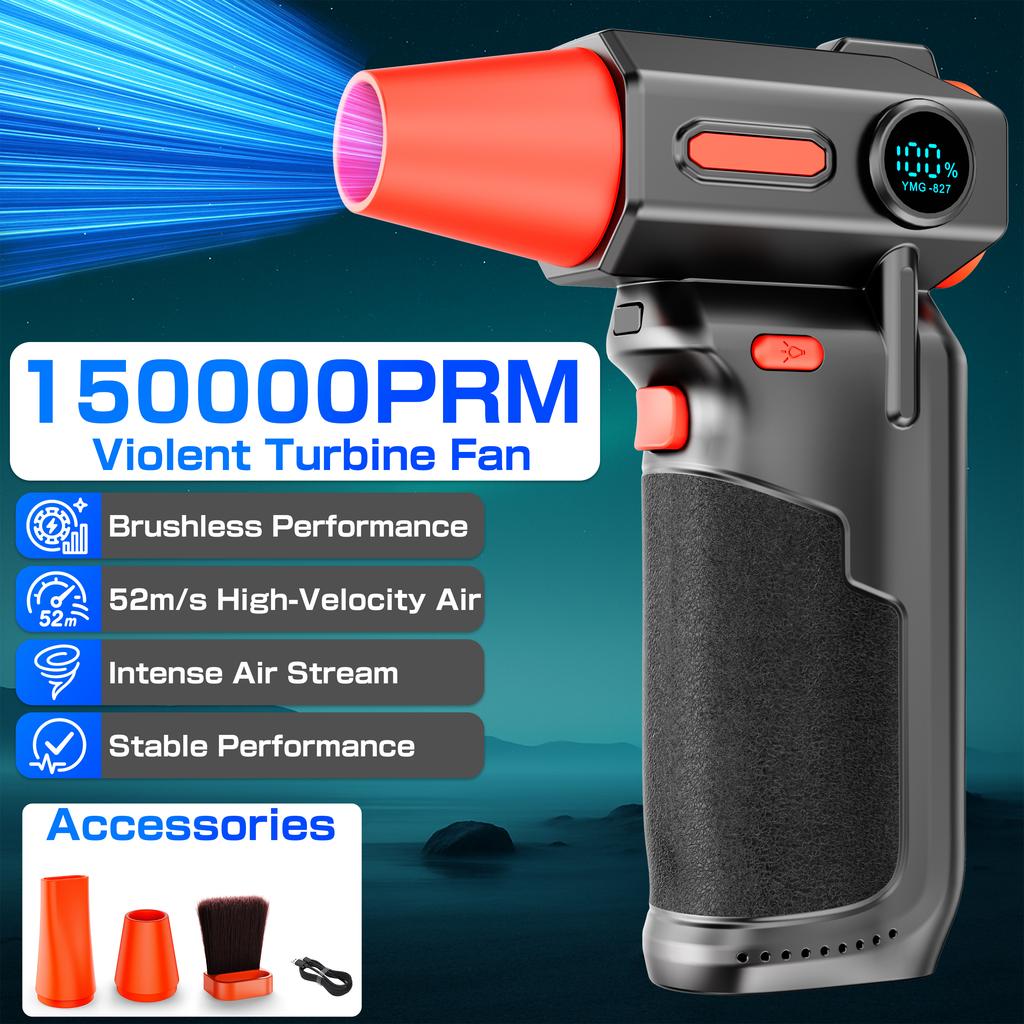 Turbo Jet Fan Rechargeable handheld Powerful Air Blower 150000RPM Brushless Motor Electric Air Duster Cleaning Blower Tool