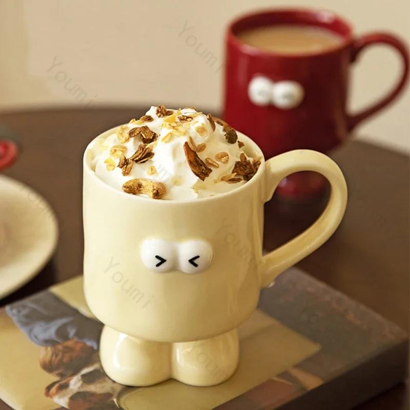 Halloween Kreativní Roztomilý Keramický Hrnček Domácí Snídaně Párové Poháry na Vodu Špičkový Kancelářský Hrnček na Kávu Moderní Styl Vynikající Stolní Nádobí