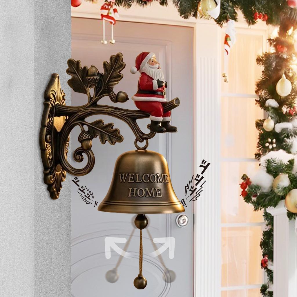 Weihnachten Willkommen Türklingel Willkommen Zuhause Glocke Gravierte Feiertagsglocke Weihnachtsmuster Hängende Türklingel für Wand Eingangsbereich Veranda Dekoration