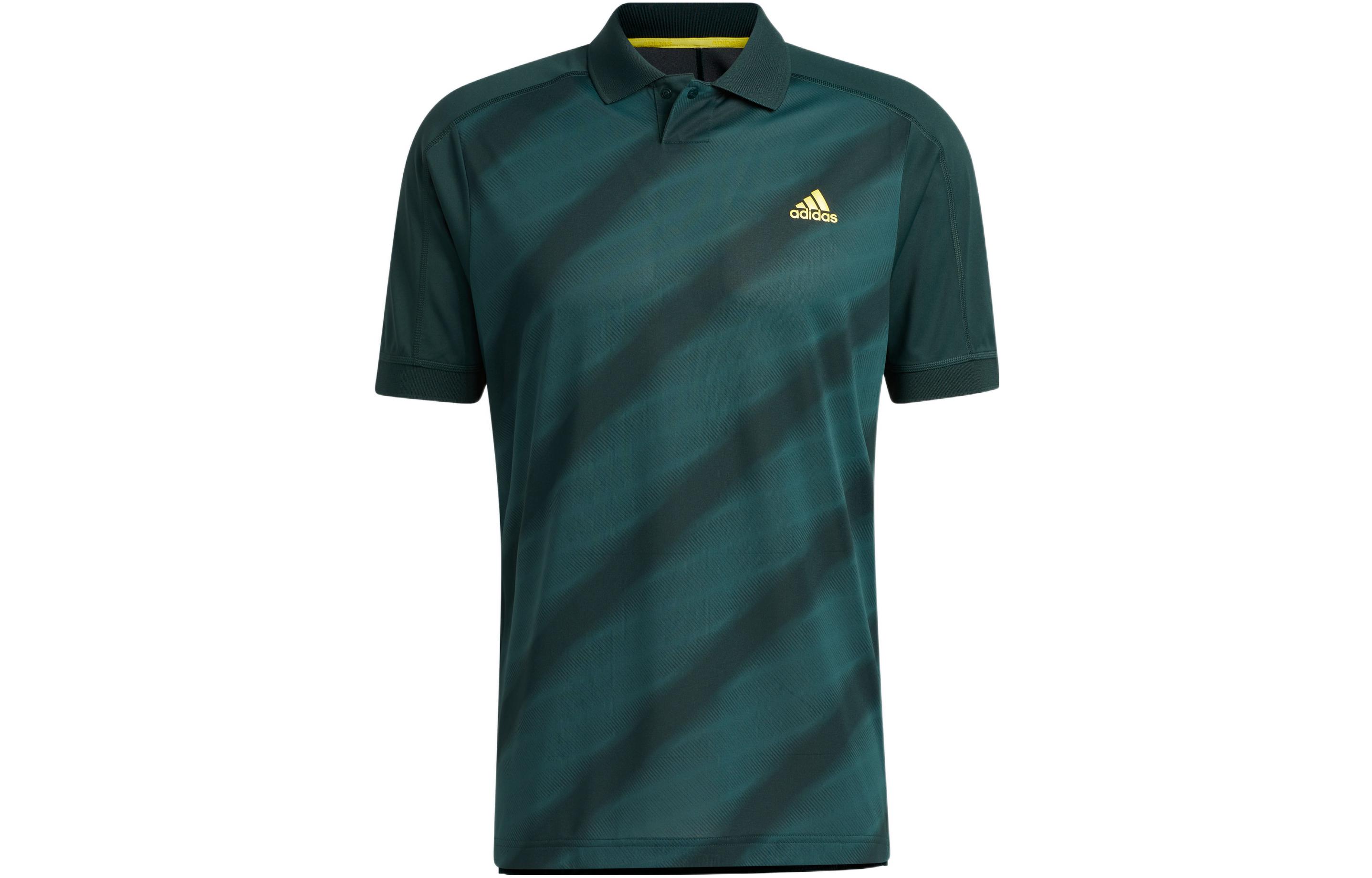 Adidas Polo Shirts Men s Dark Green Stand Collar Moderate Other HF9040 S